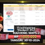 BUKTI JACKPOT SLOT MAHJONG WAYS 2 TERPERCAYA DI INDONESIA TGL 30-10-2024