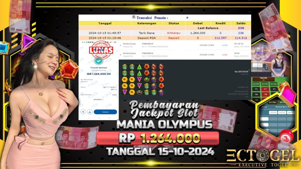 BUKTI JACKPOT SLOT MANIA OLYMPUS TERPERCAYA DI INDONESIA TGL 15-10-2024