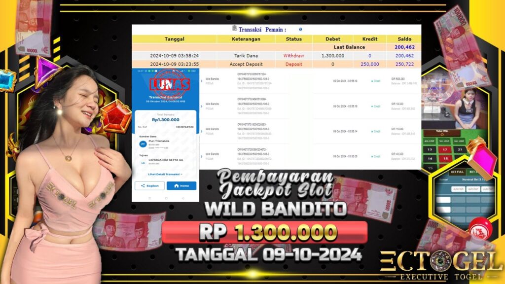 BUKTI JACKPOT SLOT WILD BANDITO TERPERCAYA DI INDONESIA TGL 09-10-2024