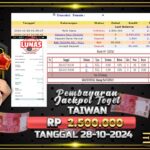 BUKTI JACKPOT TOGEL TAIWAN TERPERCAYA DI INDONESIA TGL 28-10-2024