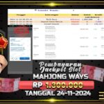 BUKTI JACKPOT SLOT MAHJONG WAYS TERPERCAYA DI INDONESIA TGL 24-11-2024