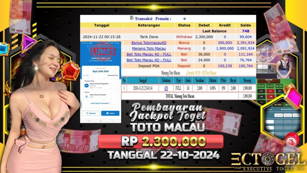 BUKTI JACKPOT TOGEL TOTO MACAU TERPERCAYA DI INDONESIA TGL 22-11-2024