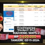 BUKTI JACKPOT SLOT MAHJONG WAYS 2 TERPERCAYA DI INDONESIA TGL 02-11-2024