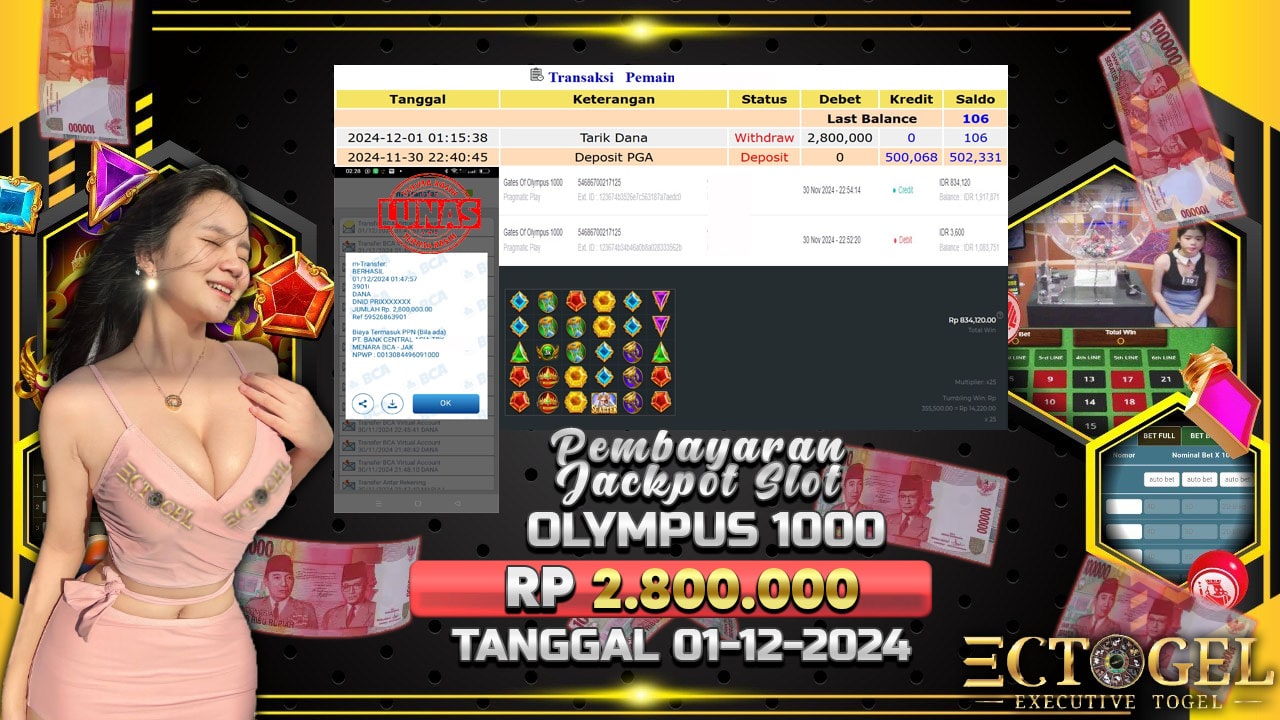 BUKTI JACKPOT SLOT GATES OF OLYMPUS 1000 TERPERCAYA DI INDONESIA TGL 01-12-2024