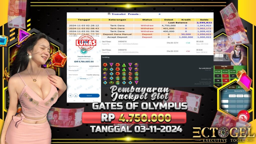 BUKTI JACKPOT SLOT GATES OF OLYMPUS TERPERCAYA DI INDONESIA TGL 03-11-2024