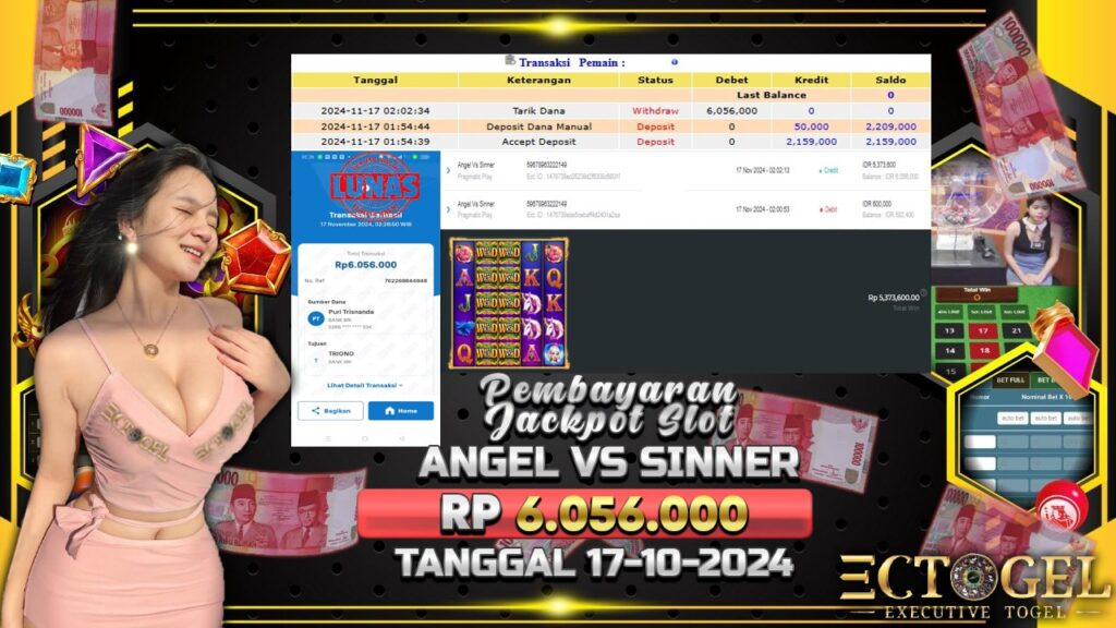 BUKTI JACKPOT SLOT ANGEL VS SINNER TERPERCAYA DI INDONESIA TGL 17-11-2024