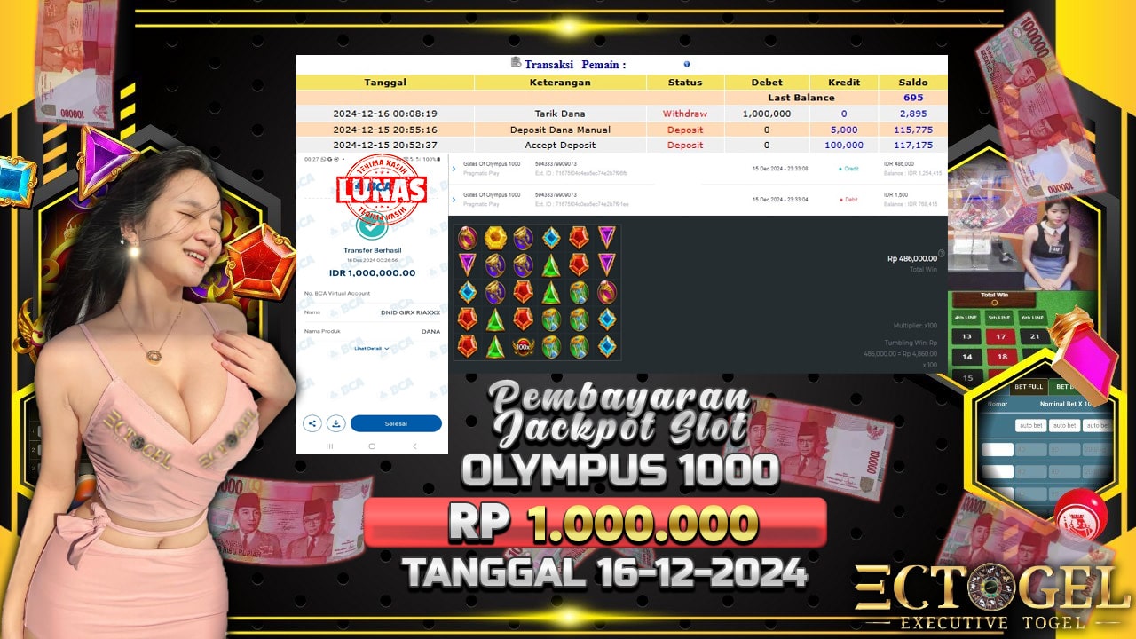 BUKTI JACKPOT SLOT GATES OF OLYMPUS 1000 TERPERCAYA DI INDONESIA TGL 16-12-2024