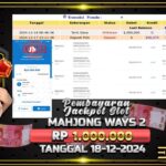 BUKTI JACKPOT SLOT MAHJONG WAYS 2 TERPERCAYA DI INDONESIA TGL 18-12-2024