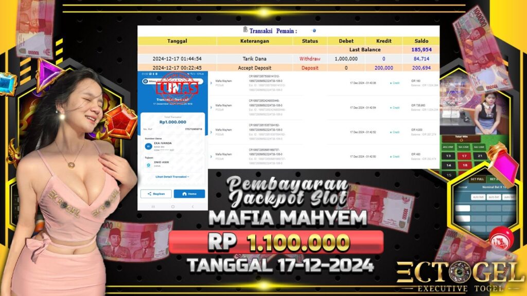 BUKTI JACKPOT SLOT MAFIA MAHYEM TERPERCAYA DI INDONESIA TGL 17-12-2024