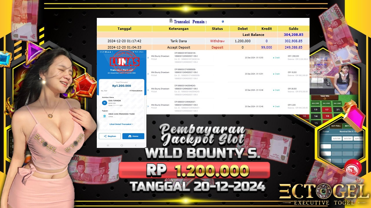 BUKTI JACKPOT SLOT WILD BOUNTY SHOWDOWN TERPERCAYA DI INDONESIA TGL 20-12-2024