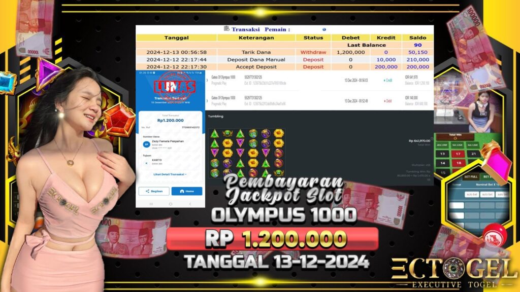 BUKTI JACKPOT SLOT GATES OF OLYMPUS 1000 TERPERCAYA DI INDONESIA TGL 13-12-2024