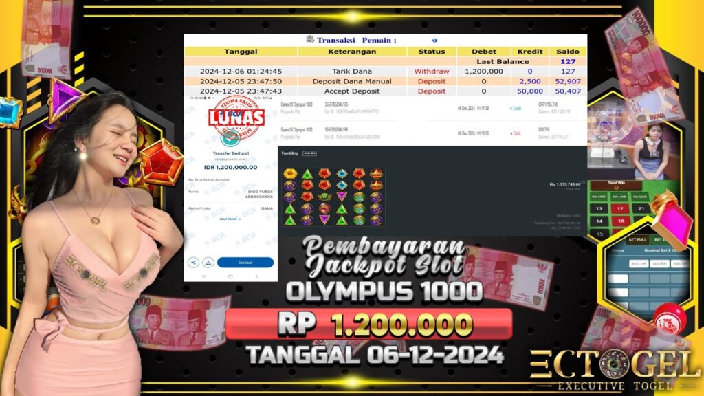 BUKTI JACKPOT SLOT GATES OF OLYMPUS 1000 TERPERCAYA DI INDONESIA TGL 06-12-2024