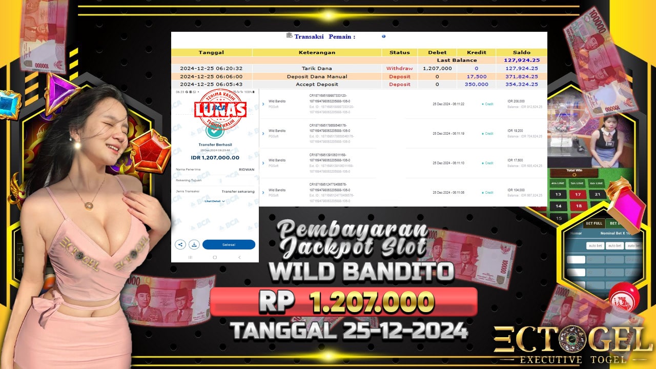 BUKTI JACKPOT SLOT WILD BANDITO TERPERCAYA DI INDONESIA TGL 25-12-2024