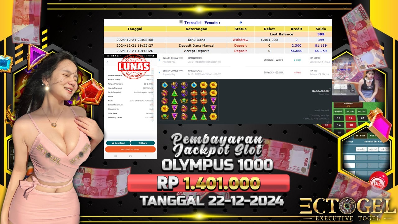 BUKTI JACKPOT SLOT GATES OF OLYMPUS 1000 TERPERCAYA DI INDONESIA TGL 22-12-2024