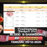 BUKTI JACKPOT SLOT BLOOD & SHAWDOW TERPERCAYA DI INDONESIA TGL 05-12-2024