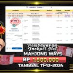 BUKTI JACKPOT SLOT MAHJONG WAYS TERPERCAYA DI INDONESIA TGL 11-12-2024