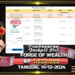 BUKTI JACKPOT SLOT FORGE OF WEALTH TERPERCAYA DI INDONESIA TGL 14-12-2024