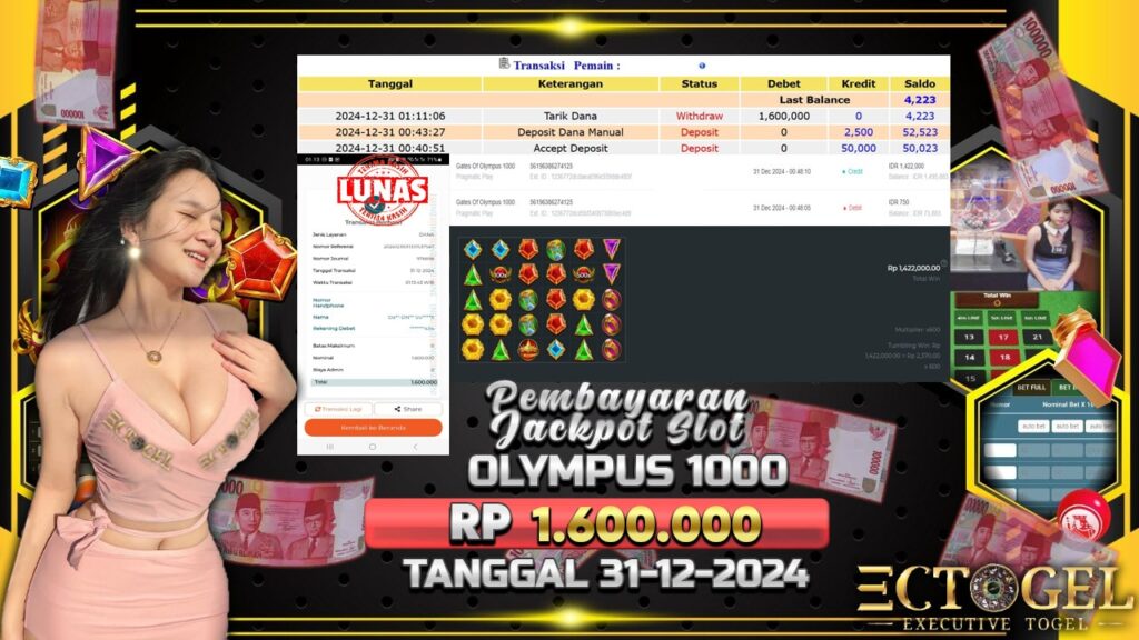 BUKTI JACKPOT SLOT GATES OF OLYMPUS 1000 TERPERCAYA DI INDONESIA TGL 31-12-2024