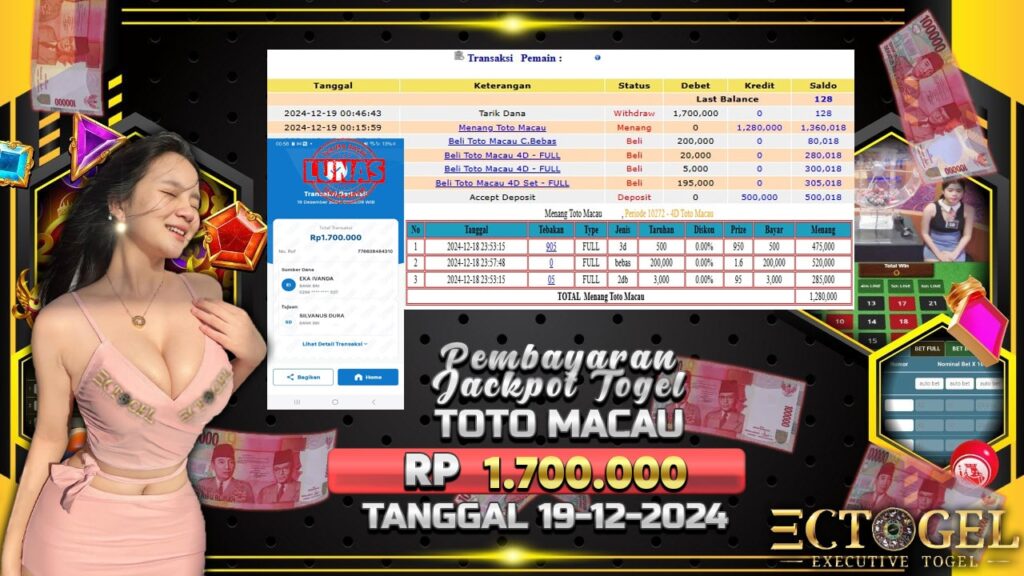 BUKTI JACKPOT TOGEL TOTO MACAU TERPERCAYA DI INDONESIA TGL 19-12-2024