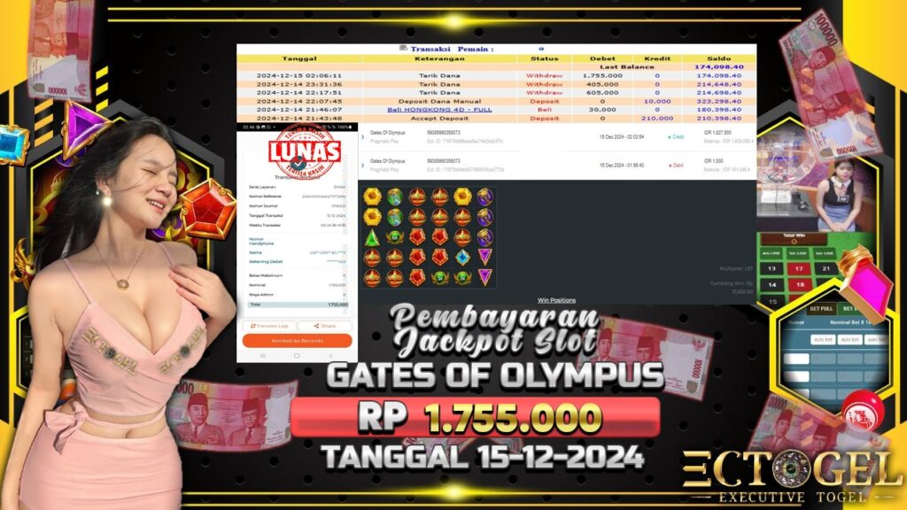 BUKTI JACKPOT SLOT GATES OF OLYMPUS TERPERCAYA DI INDONESIA TGL 15-12-2024