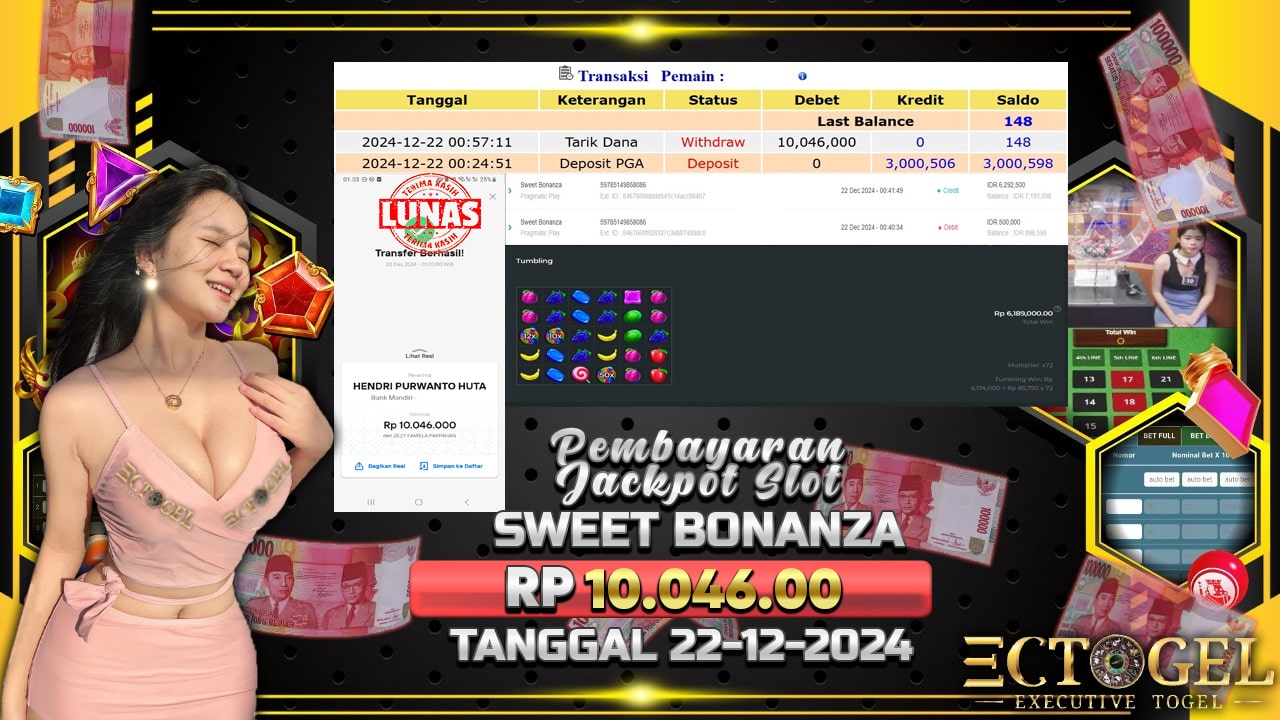 BUKTI JACKPOT SLOT SWEET BONANZA TERPERCAYA DI INDONESIA TGL 22-12-2024