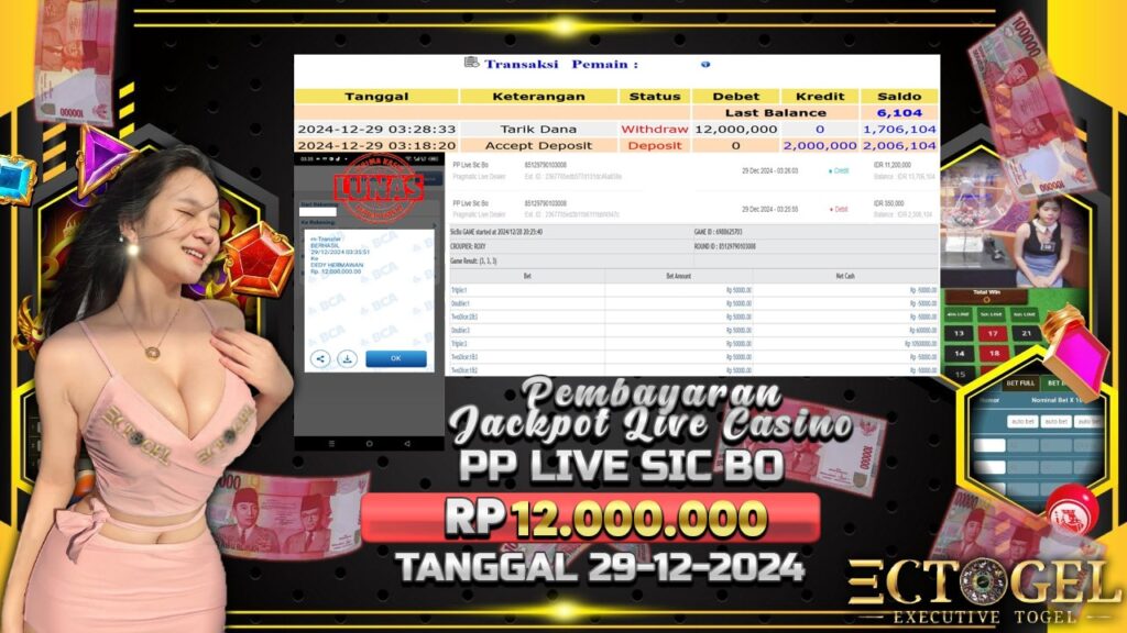 BUKTI JACKPOT SLOT PP LIVE SIC BO TERPERCAYA DI INDONESIA TGL 29-12-2024