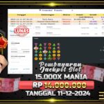 BUKTI JACKPOT SLOT 15.000X MANIA TERPERCAYA DI INDONESIA TGL 11-12-2024