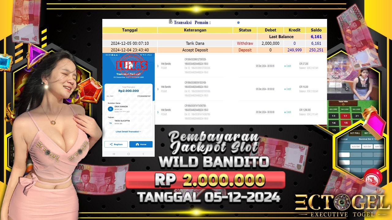 BUKTI JACKPOT SLOT WILD BANDITO TERPERCAYA DI INDONESIA TGL 05-12-2024