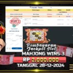 BUKTI JACKPOT SLOT MAHJONG WINS 3 TERPERCAYA DI INDONESIA TGL 28-12-2024