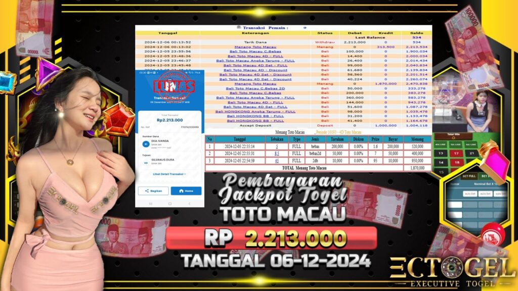 BUKTI JACKPOT TOGEL TOTO MACAU TERPERCAYA DI INDONESIA TGL 06-12-2024