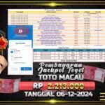 BUKTI JACKPOT TOGEL TOTO MACAU TERPERCAYA DI INDONESIA TGL 06-12-2024