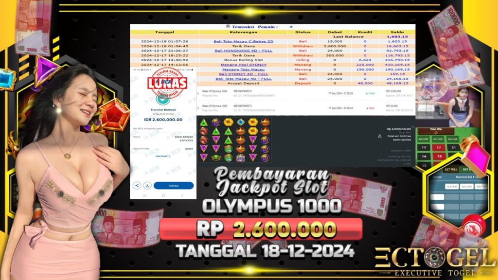 BUKTI JACKPOT SLOT GATES OF OLYMPUS 1000 TERPERCAYA DI INDONESIA TGL 18-12-2024