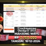 BUKTI JACKPOT SLOT MAHJONG WAYS TERPERCAYA DI INDONESIA TGL 16-12-2024