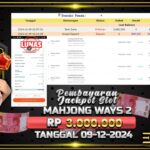 BUKTI JACKPOT SLOT MAHJONG WAYS 2 TERPERCAYA DI INDONESIA TGL 09-12-2024