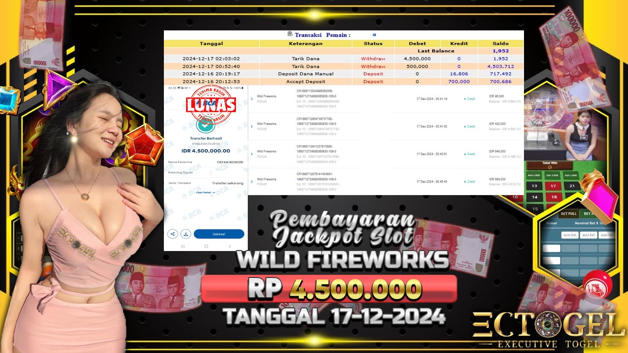 BUKTI JACKPOT SLOT WILD FIREWORKS TERPERCAYA DI INDONESIA TGL 17-12-2024