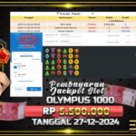 BUKTI JACKPOT SLOT GATES OF OLYMPUS 1000 TERPERCAYA DI INDONESIA TGL 27-12-2024