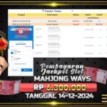 BUKTI JACKPOT SLOT MAHJONG WAYS TERPERCAYA DI INDONESIA TGL 14-12-2024