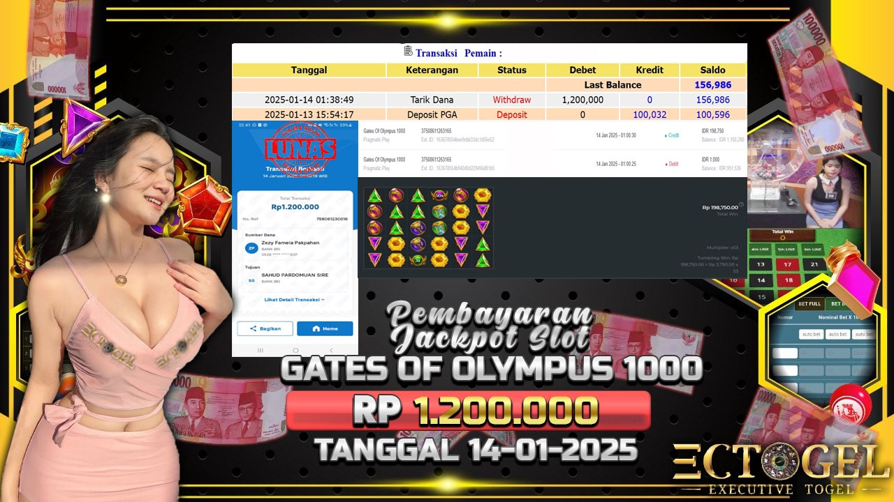 BUKTI JACKPOT SLOT GATES OF OLYMPUS 1000 TERPERCAYA DI INDONESIA TGL 14-01-2025