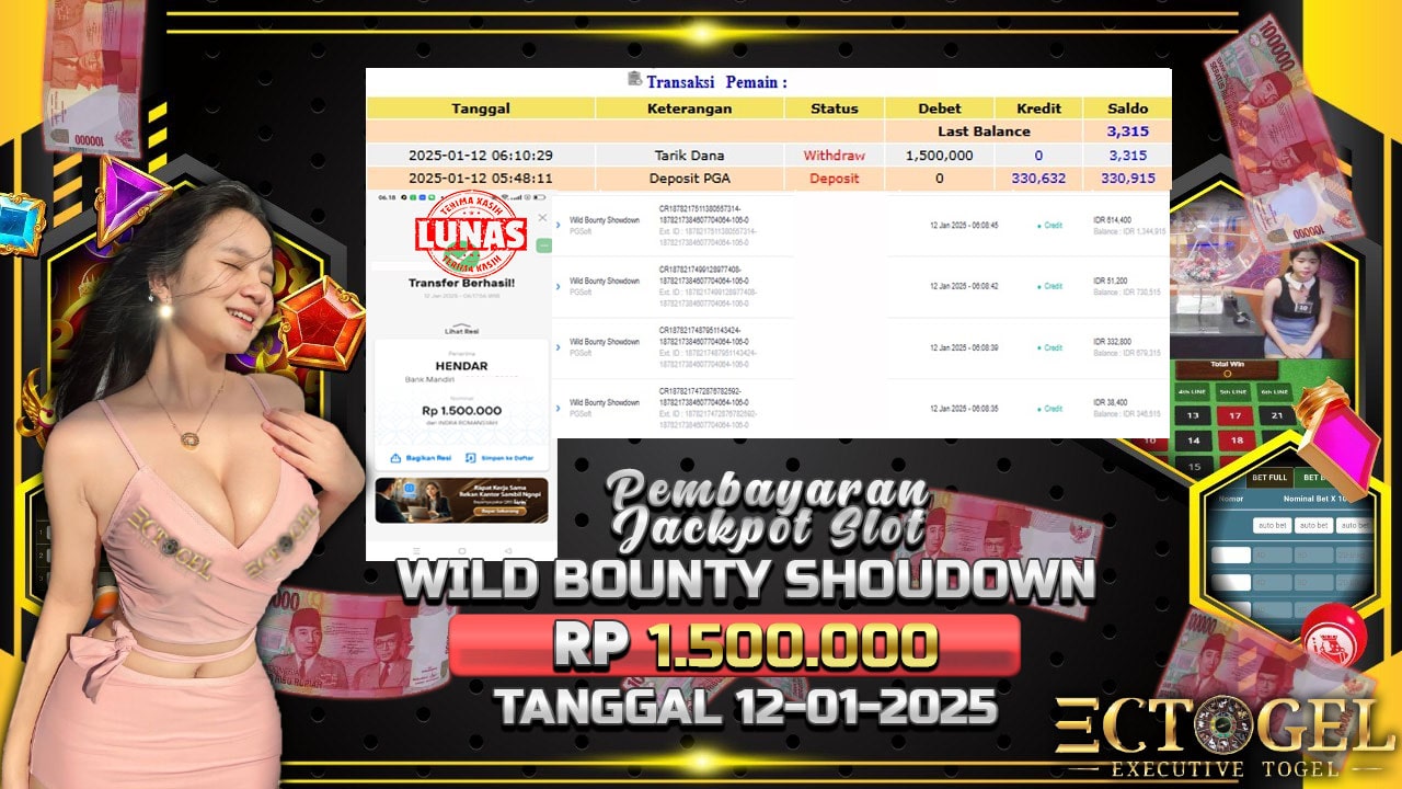 BUKTI JACKPOT WILD BOUNTY SHOWDOWN TERPERCAYA DI INDONESIA TGL 12-01-2025