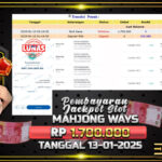 BUKTI JACKPOT SLOT MAHJONG WAYS TERPERCAYA DI INDONESIA TGL 13-01-2025