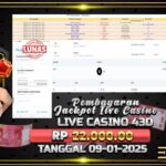 BUKTI JACKPOT LIVE CASINO 43D TERPERCAYA DI INDONESIA TGL 09-01-2025