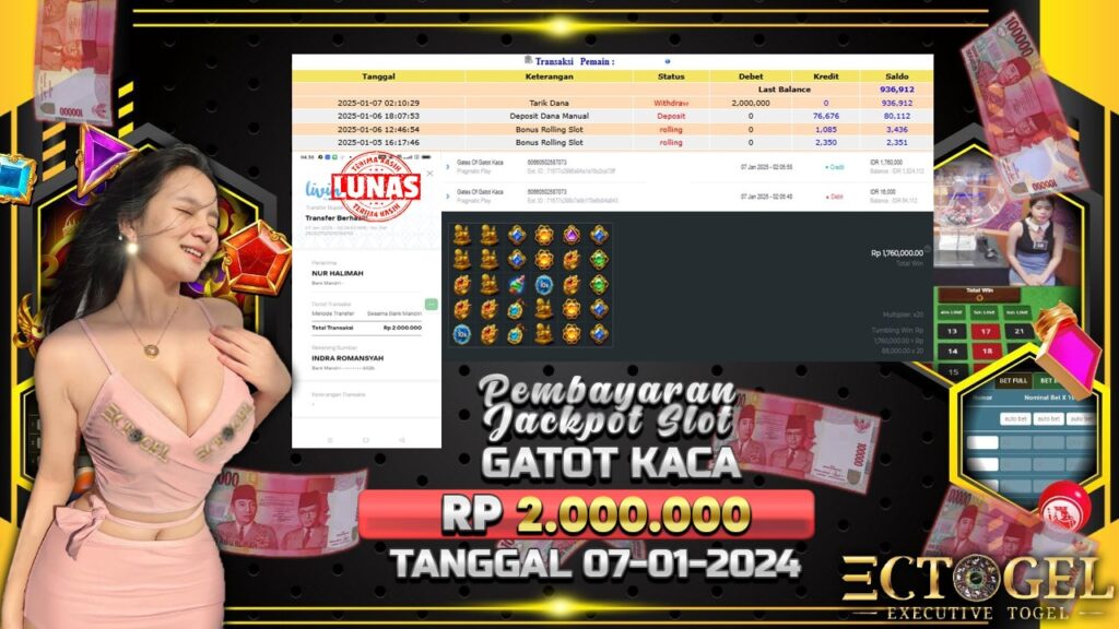 BUKTI JACKPOT SLOT GATES OF GATOT KACA TERPERCAYA DI INDONESIA TGL 07-01-2025