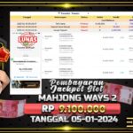 BUKTI JACKPOT SLOT MAHJONG WAYS 2 TERPERCAYA DI INDONESIA TGL 05-01-2025